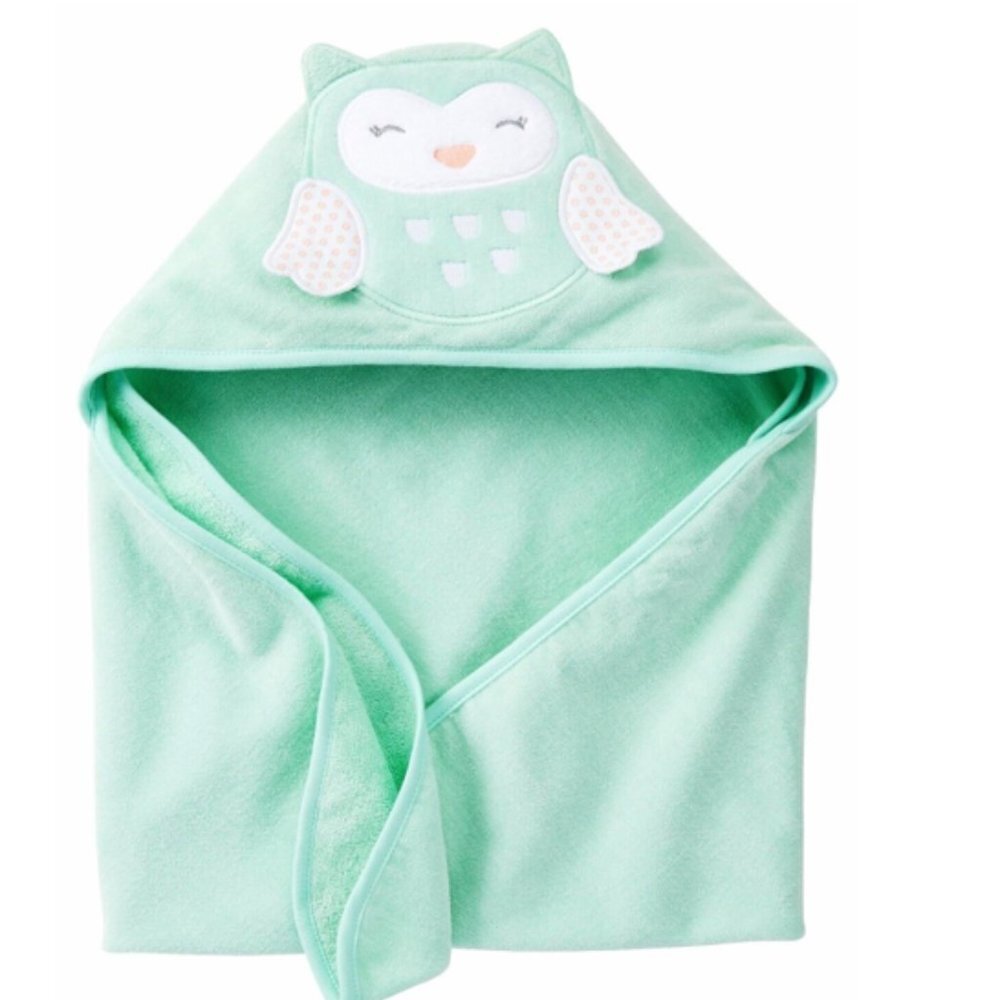 Baby Soft Carter's Baby Hooded Towel OWL For Infant Girls Boys 100% Cott… - Picture 1 of 4